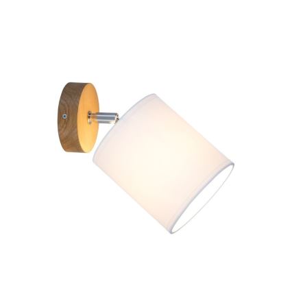 Aplique de pared orientable APRILLIA 1xE27/25W/230V roble/blanco