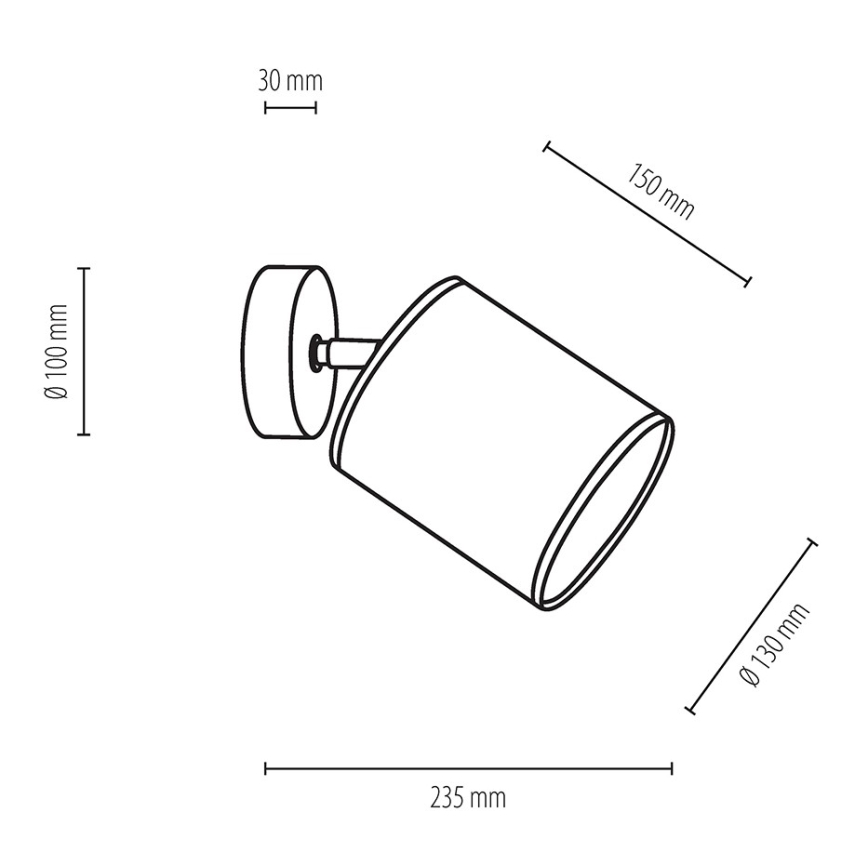Foco de pared APRILLIA 1xE27/25W/230V roble blanco