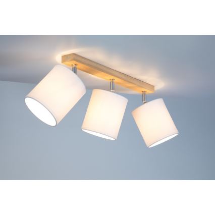 Foco APRILLIA 3xE27/25W/230V roble/blanco