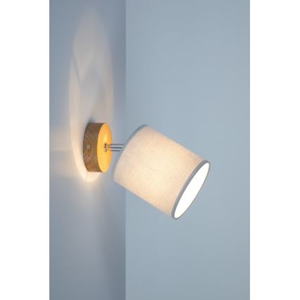 Aplique orientable de pared APRILLIA 1xE27/25W/230V roble gris