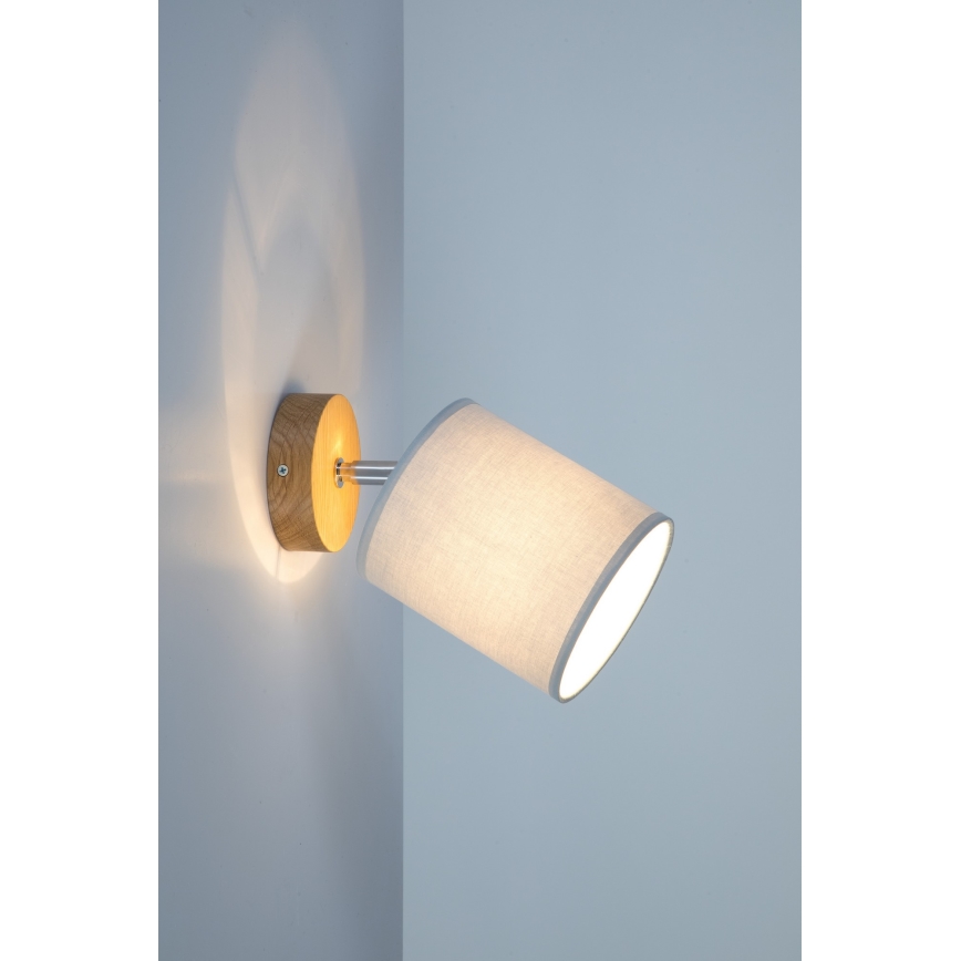 Aplique orientable de pared APRILLIA 1xE27/25W/230V roble gris