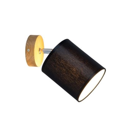 Aplique de pared con foco APRILLIA 1xE27/25W/230V, acabado roble/negro