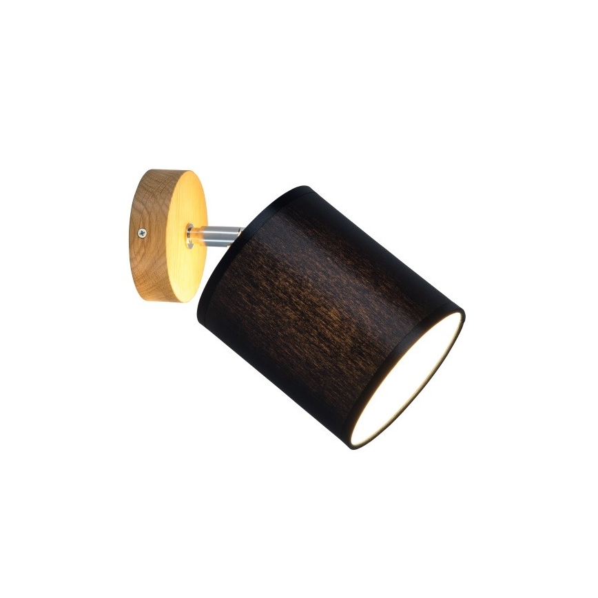 Aplique de pared con foco APRILLIA 1xE27/25W/230V, acabado roble/negro