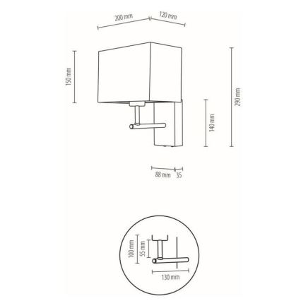 Aplique BOHO 1xE27/25W/230V roble