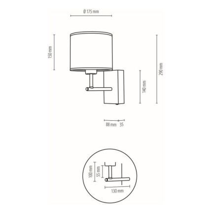 Aplique BOHO 1xE27/25W/230V roble