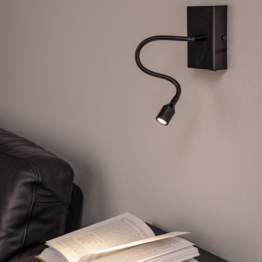 Aplique LED LECTOR LED/2,5W/230V negro