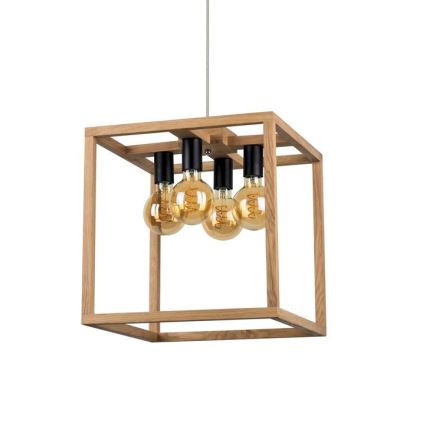 Lámpara colgante KAGO 4xE27/60W/230V roble