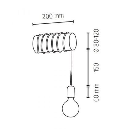 Lámpara de pared TRABO 1xE27/60W/230V pino