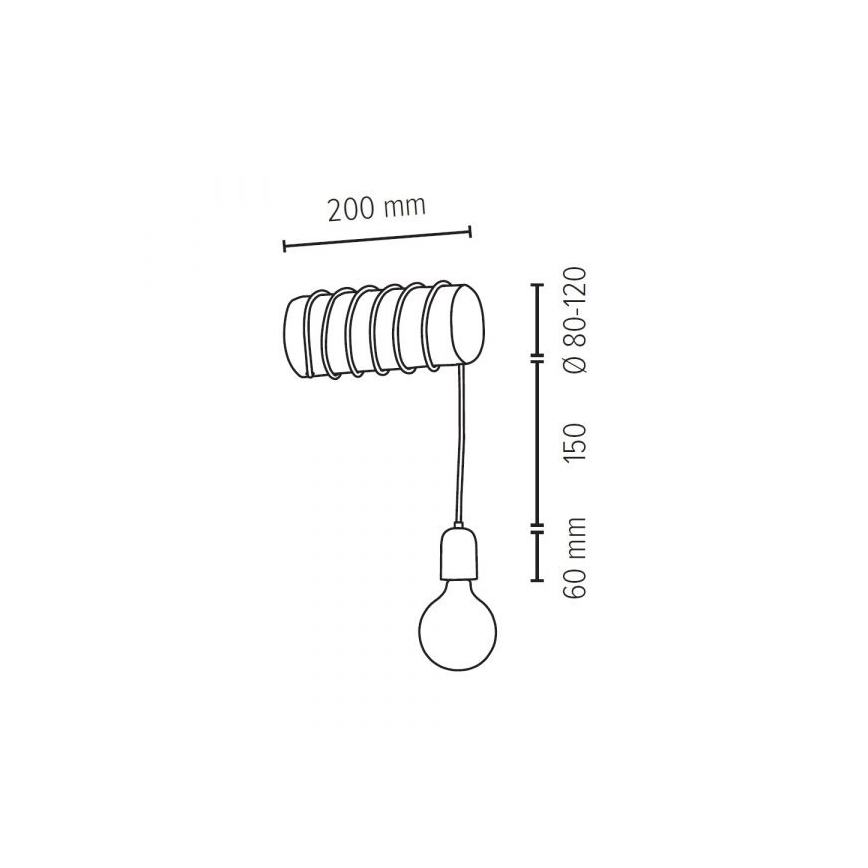 Lámpara de pared TRABO 1xE27/60W/230V pino