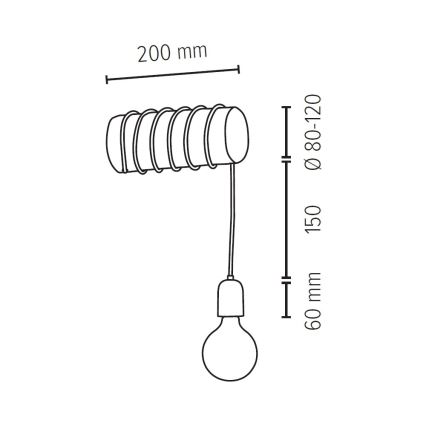 Aplique TRABO 1xE27/25W/230V pino