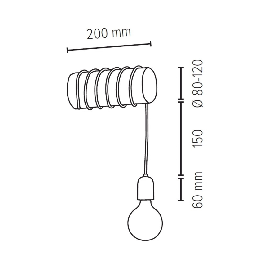 Aplique TRABO 1xE27/25W/230V pino