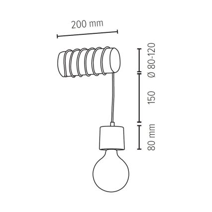 Aplique TRABO 1xE27/60W/230V pino
