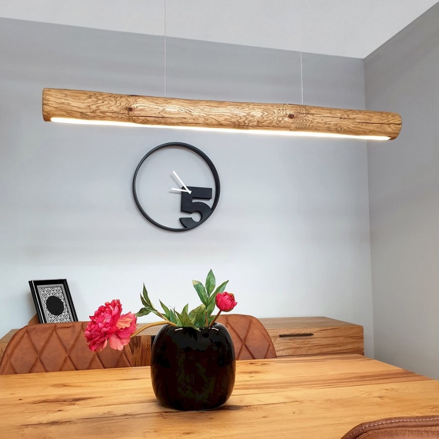 Lámpara de araña LED regulable LUCAS LED/33W/230V pino