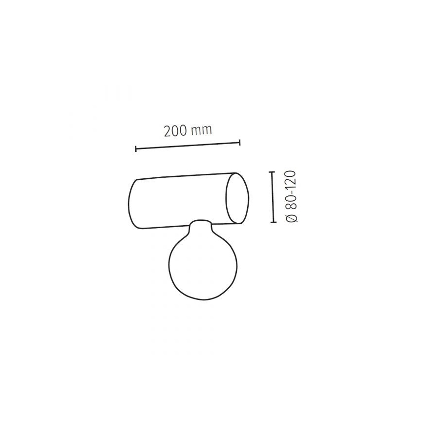 Lámpara de pared TRABO 1xE27/25W/230V pino