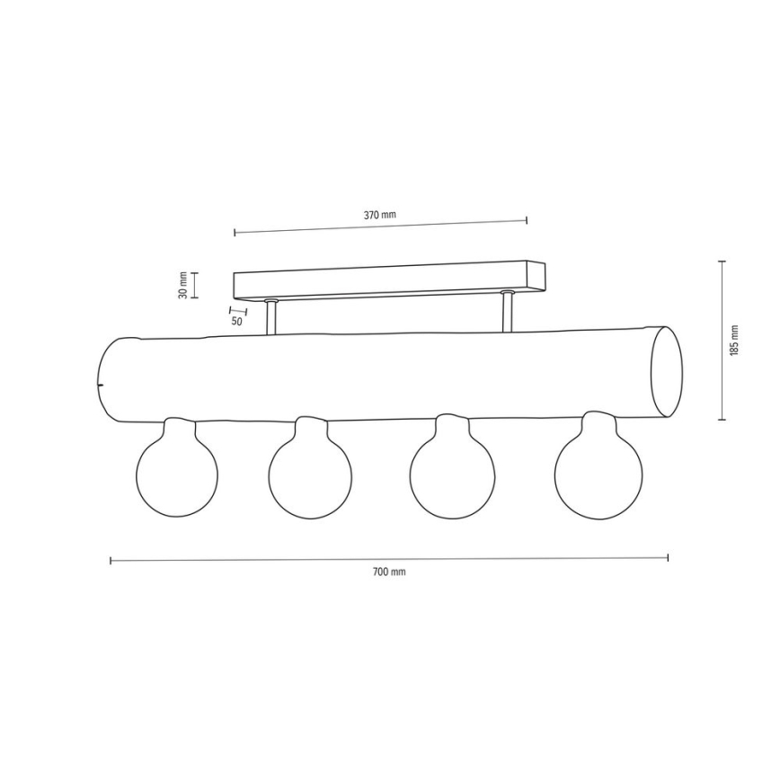 Lámpara de techo TRABO 4xE27/60W/230V pino