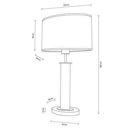 Lámpara de mesa MERCEDES 1xE27/40W/230V 46 cm color crema/roble