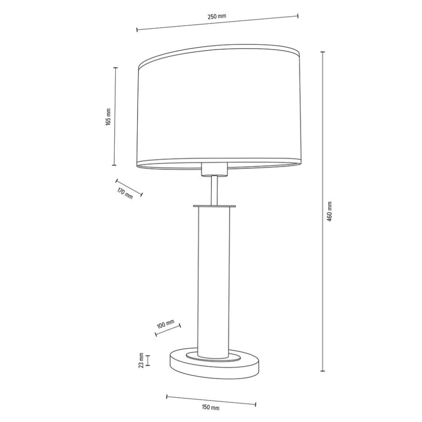 Lámpara de mesa MERCEDES 1xE27/40W/230V 46 cm color crema/roble