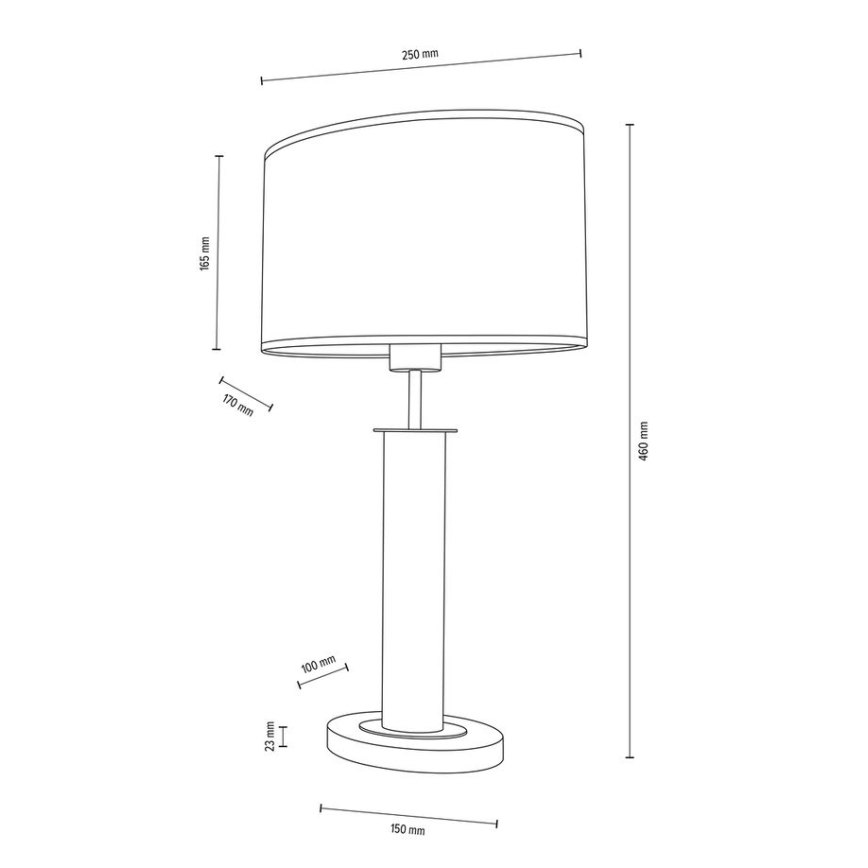 Lámpara de mesa MERCEDES 1xE27/40W/230V 46 cm blanco/roble