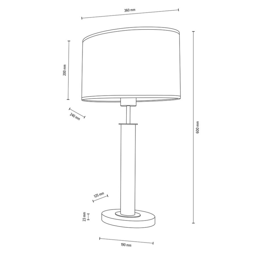 Lámpara de mesa MERCEDES 1xE27/40W/230V 60 cm color crema/roble