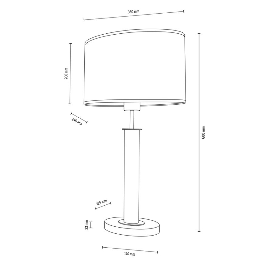 Lámpara de mesa MERCEDES 1xE27/40W/230V 60 cm blanco/roble