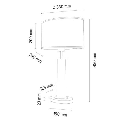 Lámpara de mesa MERCEDES 1xE27/40W/230V 46 cm marrón/roble