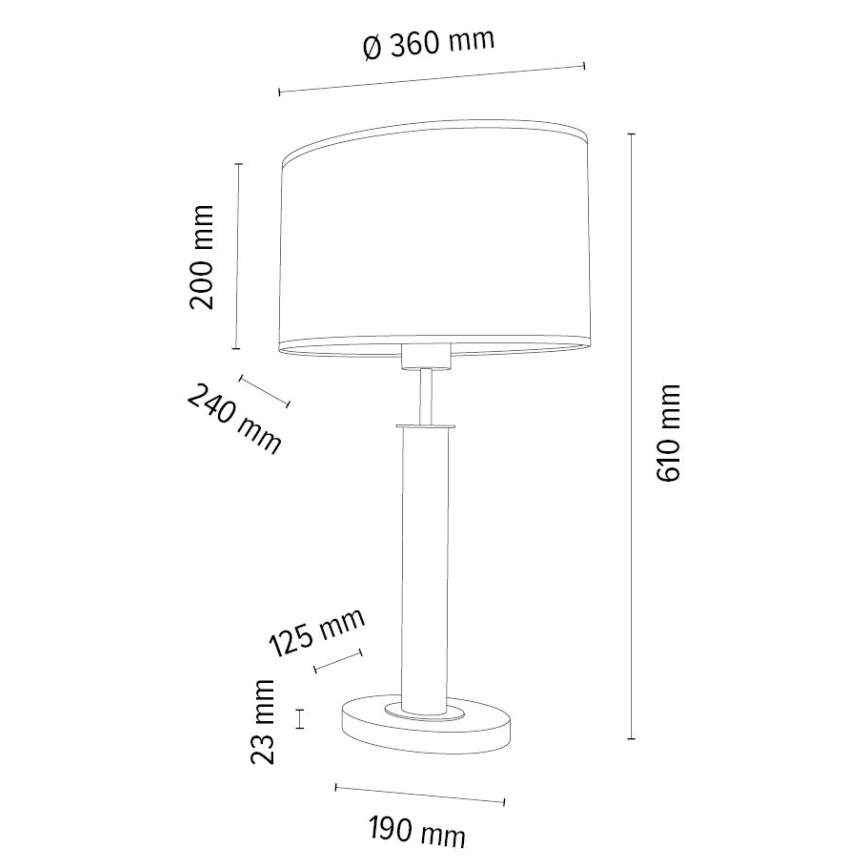 Lámpara de mesa MERCEDES 1xE27/40W/230V 60 cm marrón/roble