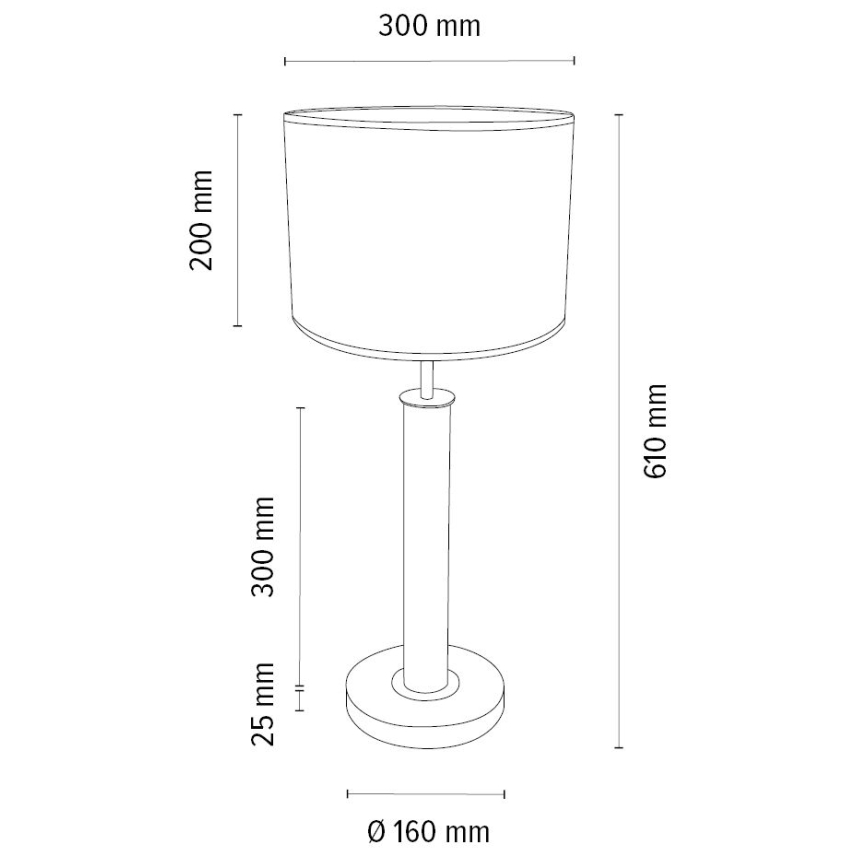 Lámpara de mesa BENITA 1xE27/60W/230V 61 cm color crema/roble