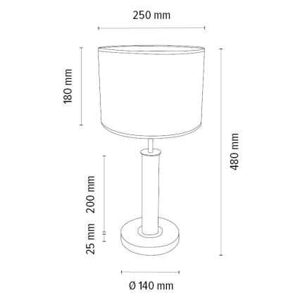 Lámpara de mesa BENITA 1xE27/60W/230V 48 cm marrón/roble