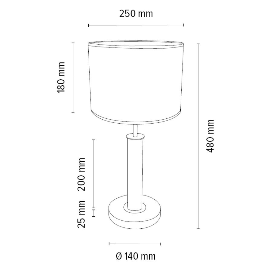 Lámpara de mesa BENITA 1xE27/60W/230V 48 cm marrón/roble
