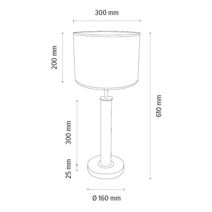 Lámpara de mesa BENITA 1xE27/60W/230V 61 cm marrón/roble