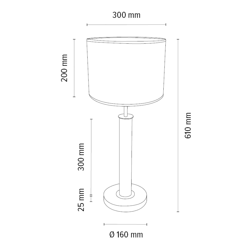 Lámpara de mesa BENITA 1xE27/60W/230V 61 cm marrón/roble