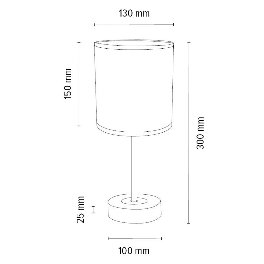 Lámpara de mesa BENITA 1xE27/60W/230V 30 cm blanco/roble