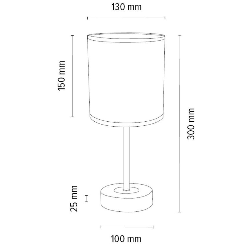 Lámpara de mesa BENITA 1xE27/60W/230V 30 cm marrón/roble