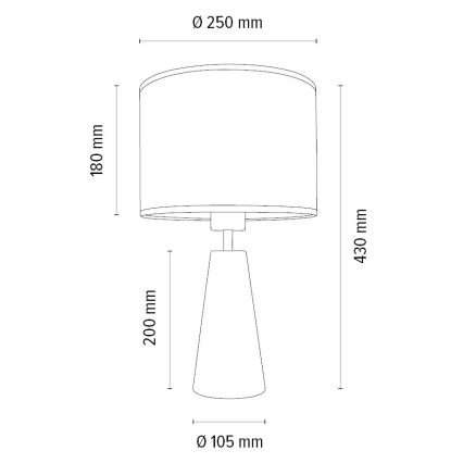 Lámpara de mesa MERCEDES 1xE27/40W/230V diá. 43 cm marrón/roble