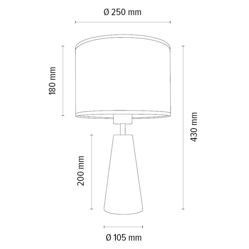Lámpara de mesa MERCEDES 1xE27/40W/230V diá. 43 cm marrón/roble