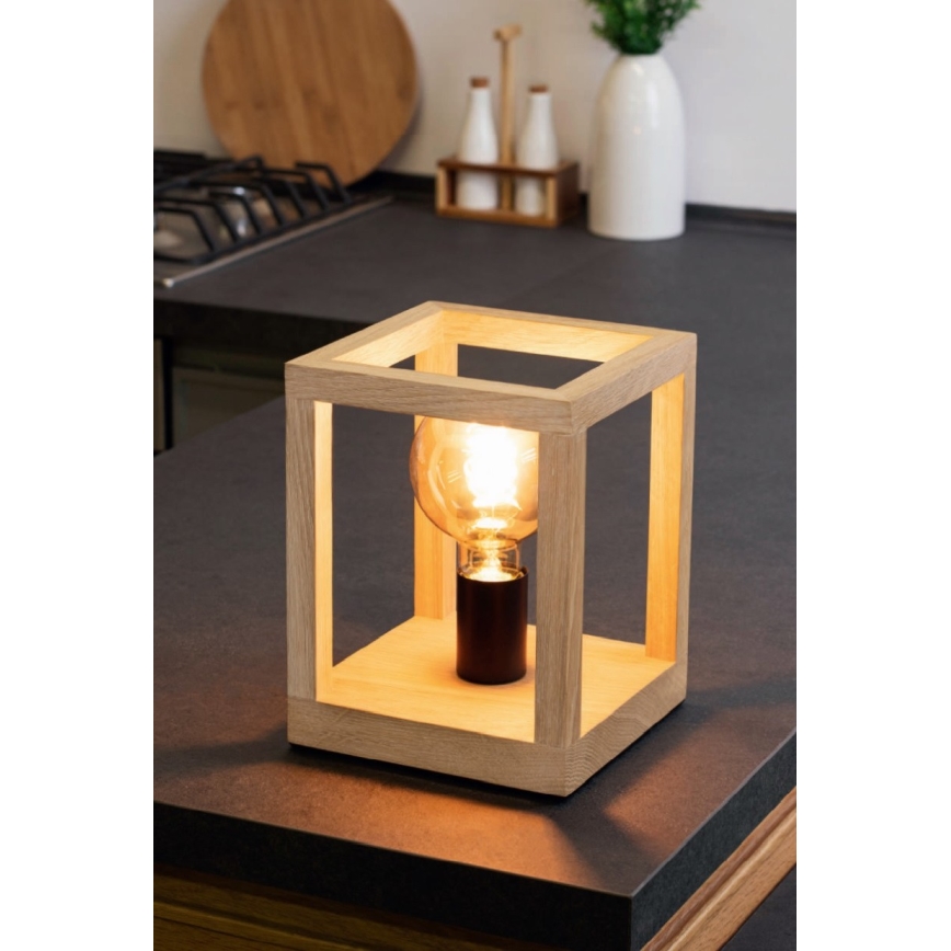 Lámpara de mesa KAGO 1xE27/60W/230V roble mate