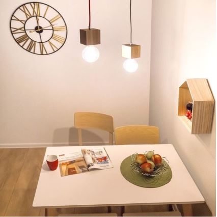 Lámpara colgante TRONGO 1xE27/60W/230V roble
