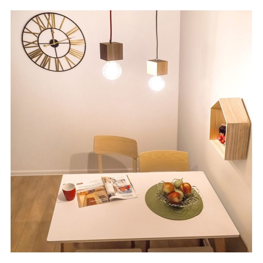 Lámpara colgante TRONGO 1xE27/60W/230V roble