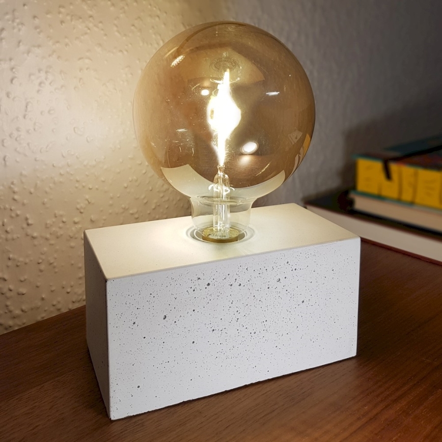 Lámpara de mesa STRONG DOUBLE 1xE27/25W/230V hormigón