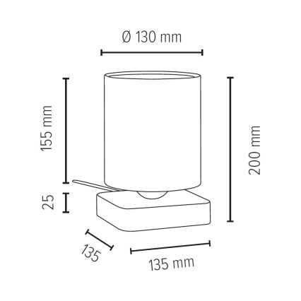 Lámpara de mesa JENTA 1xE27/25W/230V roble