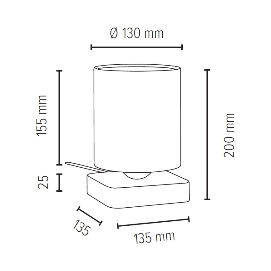 Lámpara de mesa JENTA 1xE27/25W/230V roble