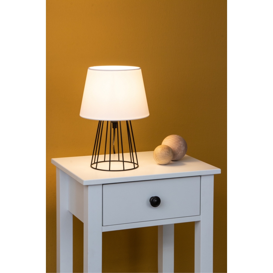 Spot-Light - Lámpara de mesa MANGOO 1xE27/40W/230V blanca/negra