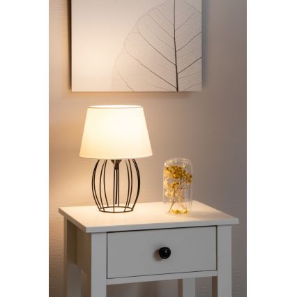 Spot-Light - Lámpara de mesa MANGOO 1xE27/40W/230V blanca/negra