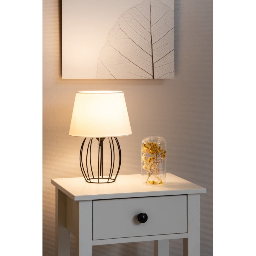 Spot-Light - Lámpara de mesa MANGOO 1xE27/40W/230V blanca/negra