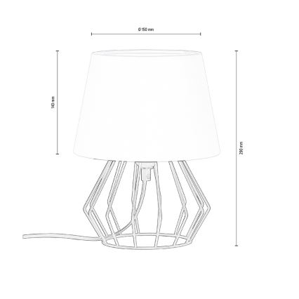Spot-Light - Lámpara de mesa MANGOO 1xE27/40W/230V blanco/negro - Certificado FSC