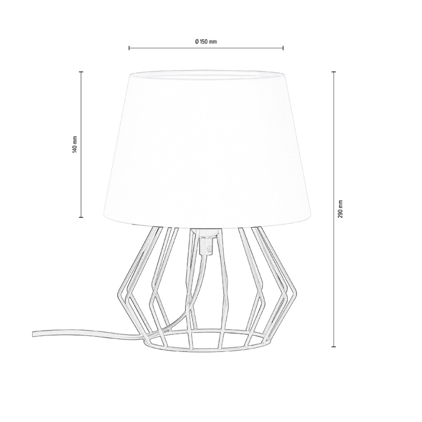 Spot-Light - Lámpara de mesa MANGOO 1xE27/40W/230V blanco/negro - Certificado FSC