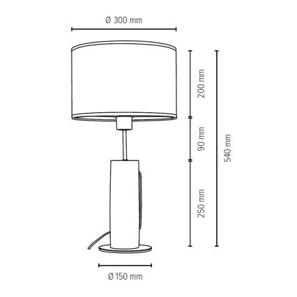 Lámpara de mesa PINO 1xE27/40W/230V pino