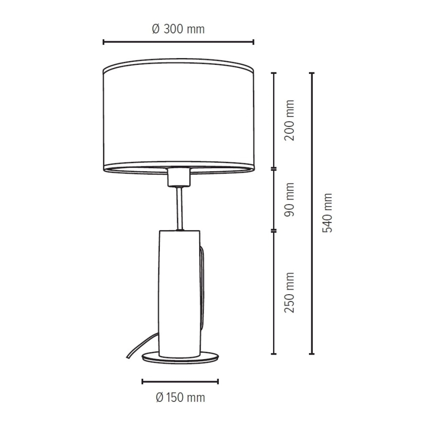Lámpara de mesa PINO 1xE27/40W/230V pino