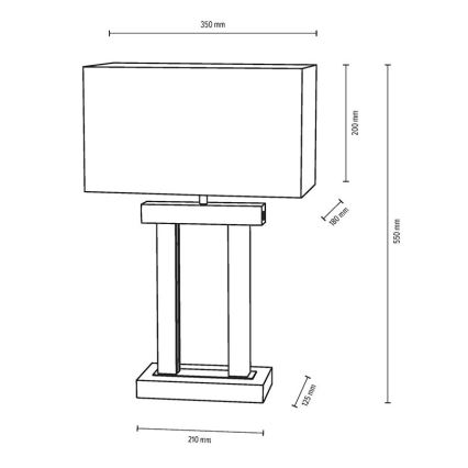 Lámpara de mesa LED regulable HAKON 1xE27/40W+2xLED/7,5W/230V 55 cm roble