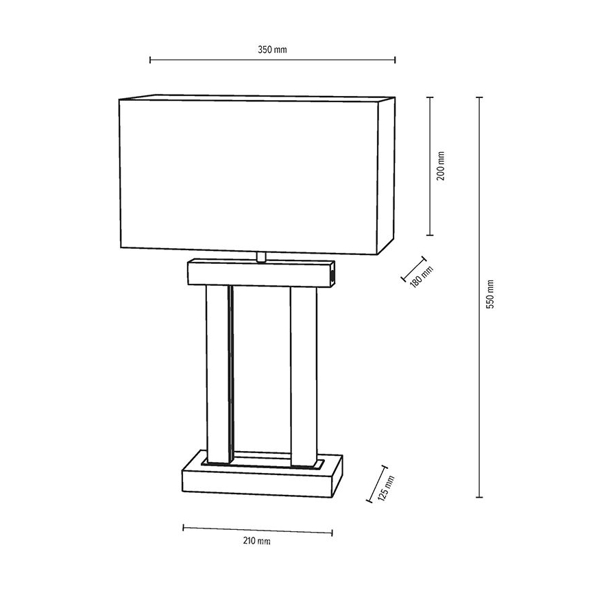 Lámpara de mesa LED regulable HAKON 1xE27/40W+2xLED/7,5W/230V 55 cm roble